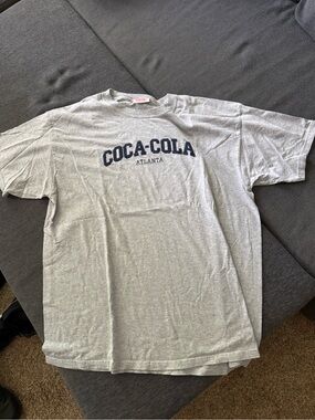 Coca Cola Light Gray Tee with Navy Logo